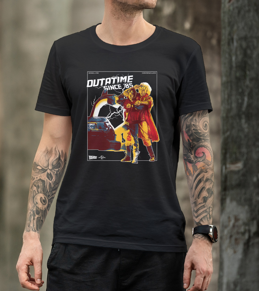 Back To The Future Outatime Since 85 Michael J. Fox Christopher Lloyd Universal T-Shirt