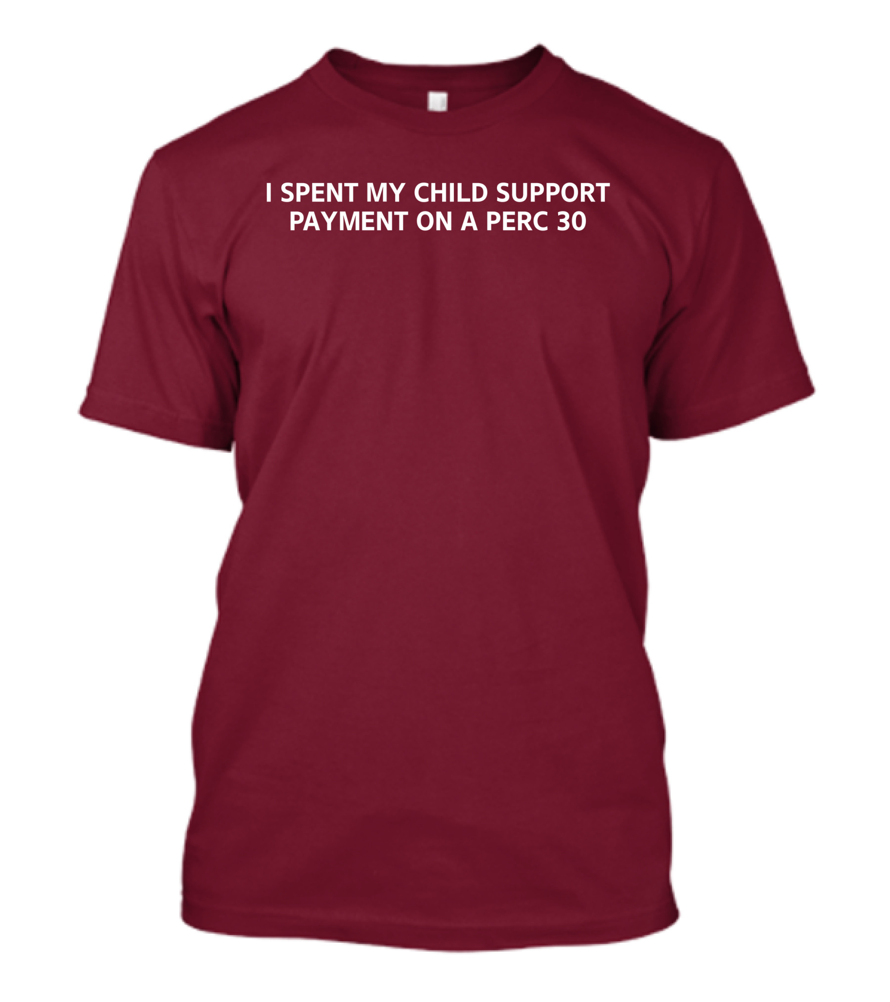 Unprofessional Apparel I Spent My Child Support Payment On A Perc 30 T-Shirt