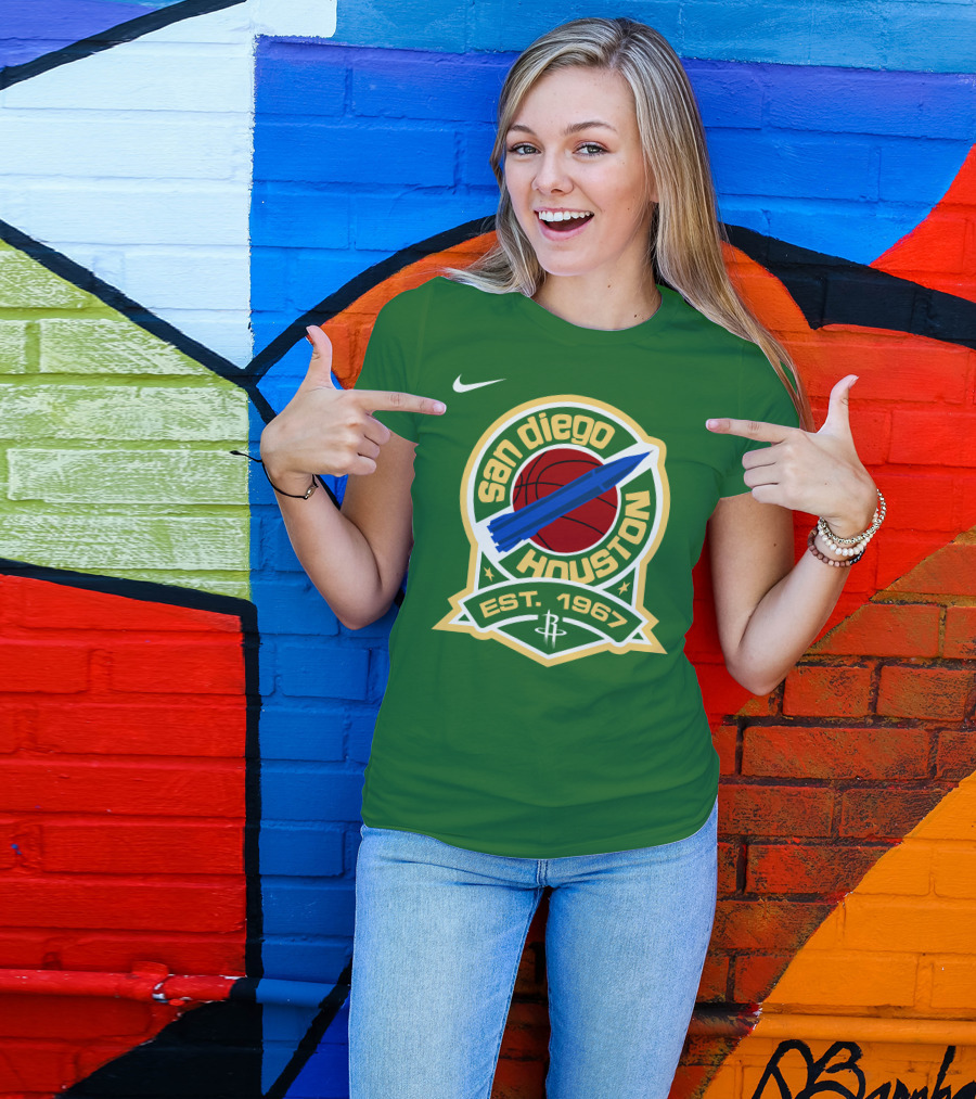 San Diego Houston Basketball Rocket Est 1967 T-Shirt