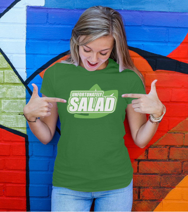 Unfortunately Salad Leaf Logo Mockup T-Shirt