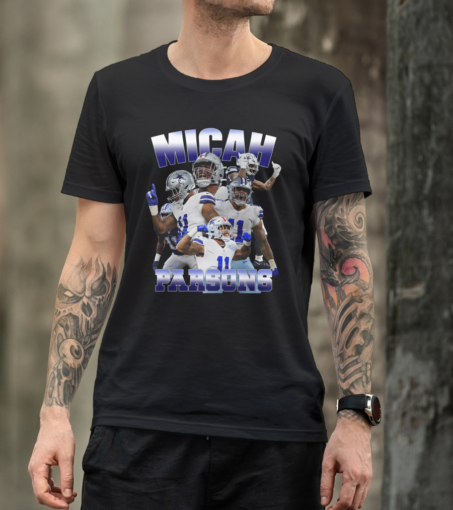 Micah Parsons Dallas Cowboys Football Athlete Montage T-Shirt