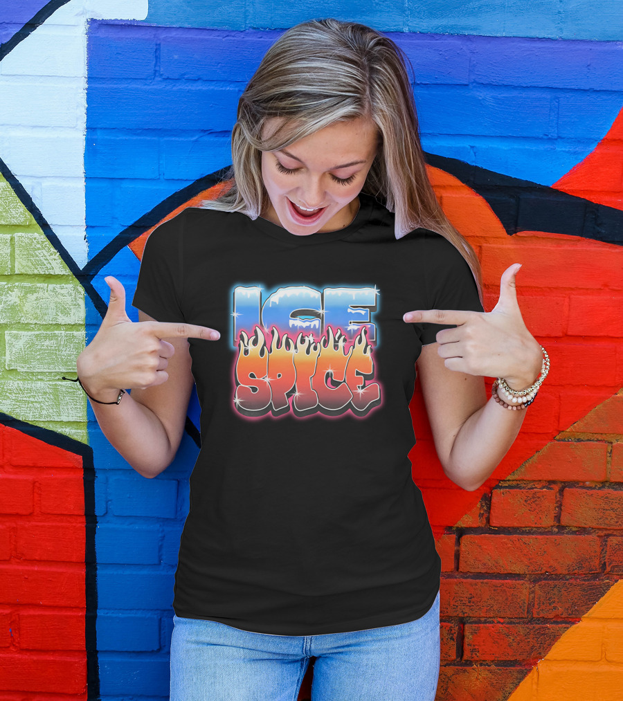 ICE SPICE Flame And Ice Contrast T-Shirt