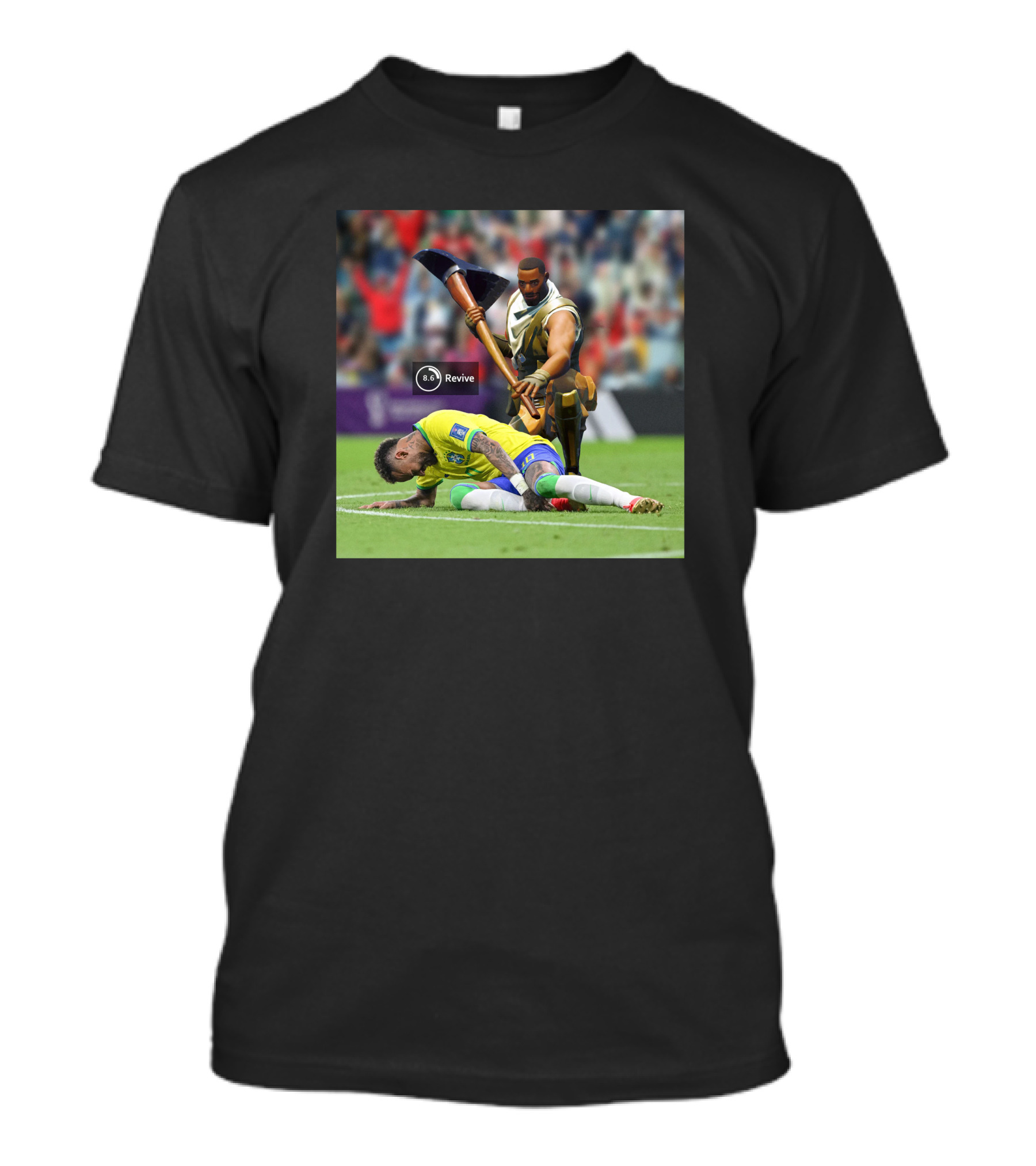 Fortnite Character Reviving Neymar On Soccer Field T-Shirt