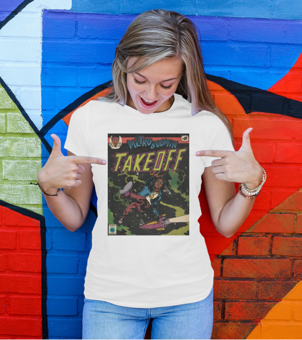 Metro Boomin Takeoff Comic Style Space Adventure T-Shirt