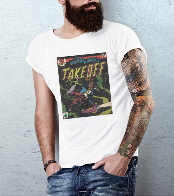 Metro Boomin Takeoff Comic Style Space Adventure T-Shirt