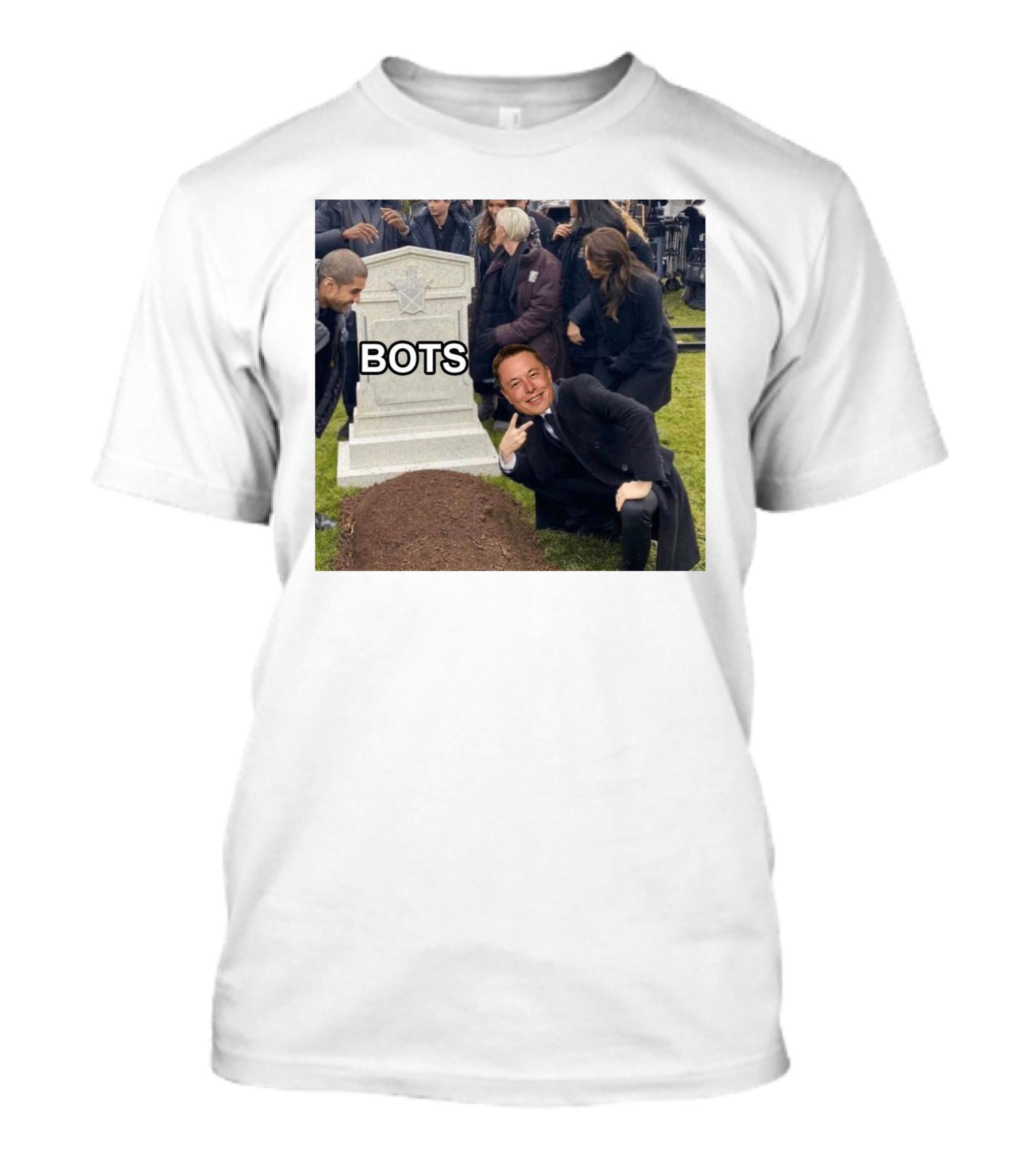 Rip Elon Musk Bots Cemetery Humor Image T-Shirt