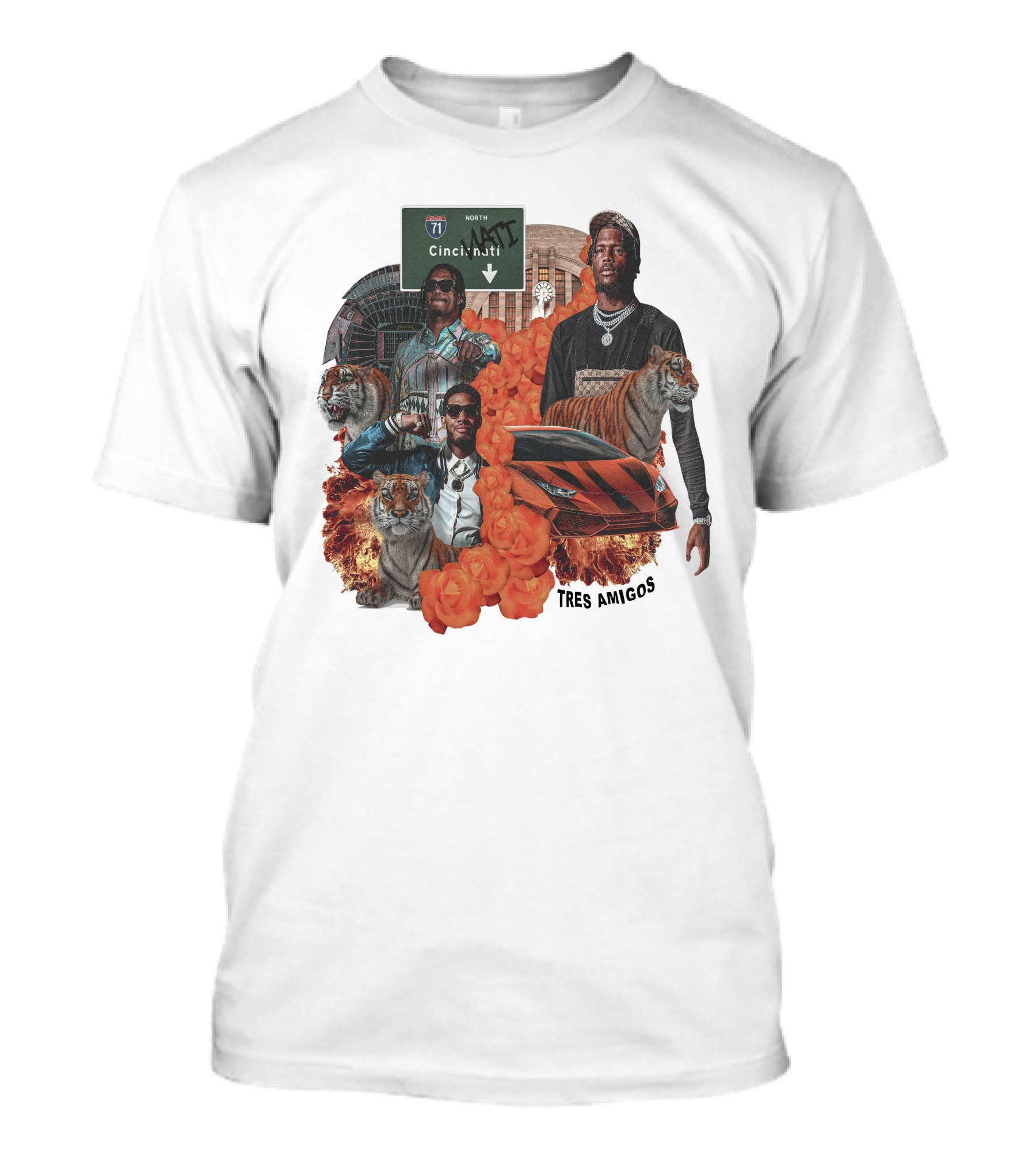 Ace Boogie Tres Amigos Cincinnati Tigers Playoffs T-Shirt