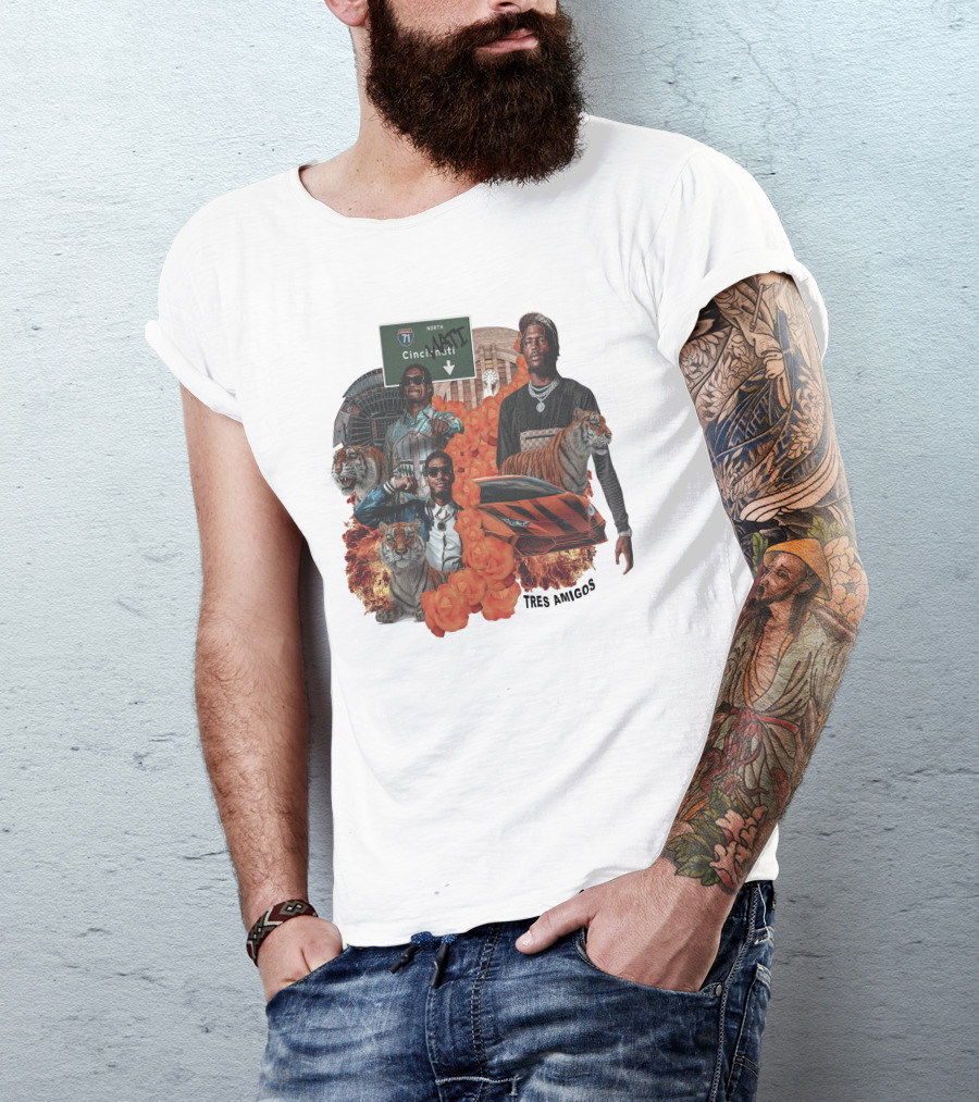 Ace Boogie Tres Amigos Cincinnati Tigers Playoffs T-Shirt