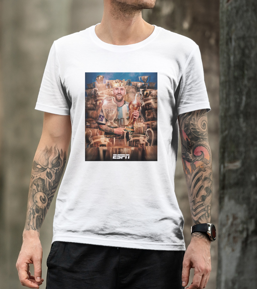 World Cup Glory Crowns Messi As Football's King ESPN T-Shirt