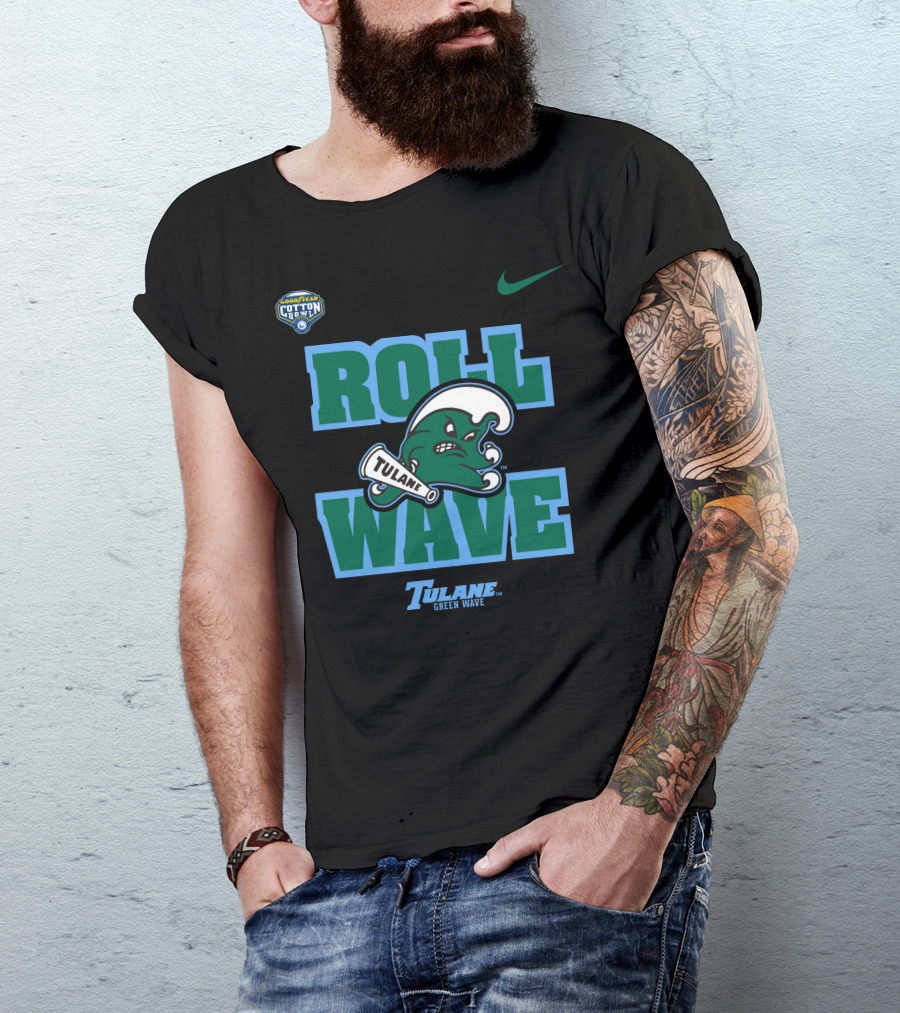 GoodYear Cotton Bowl Roll Wave Tulane Green Wave T-Shirt