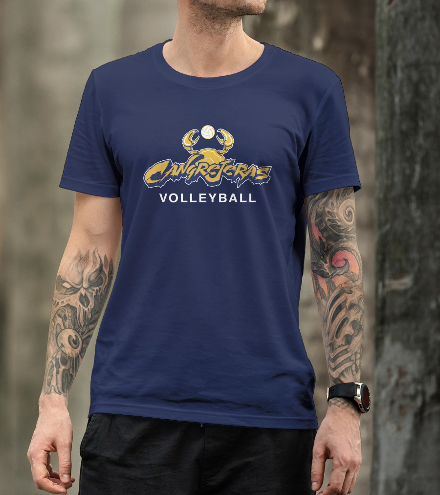 Cangrejeras Volleyball Team Logo With Crab And Volleyball T-Shirt