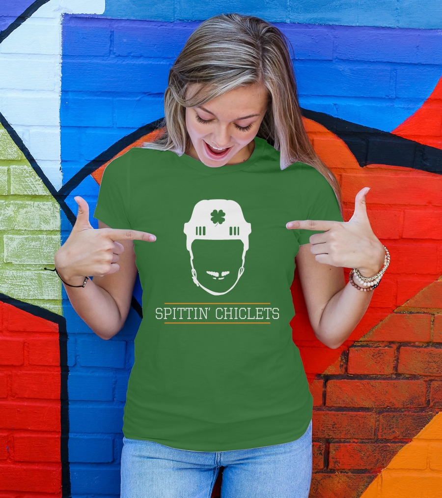 Spittin Chiclets Hockey Helmet Clover Green T-Shirt
