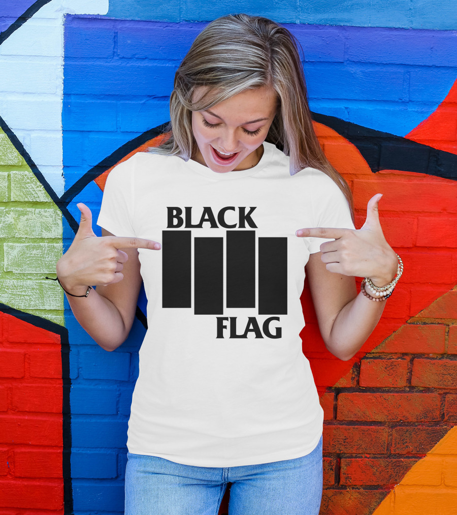 Black Flag Band Iconic Bar T-Shirt