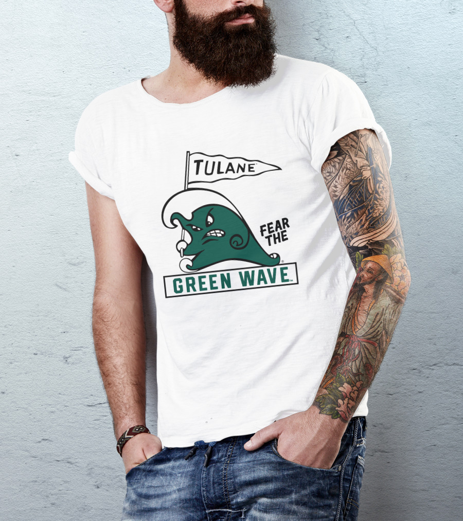 Tulane Green Wave Fear The Green Wave Retro T-Shirt