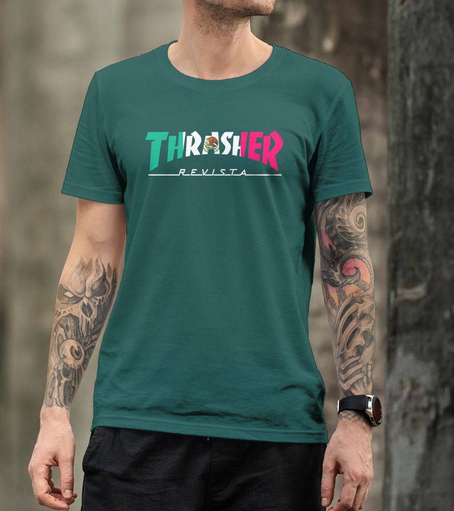 Thrasher Revista Mexican Flag Colors T-Shirt