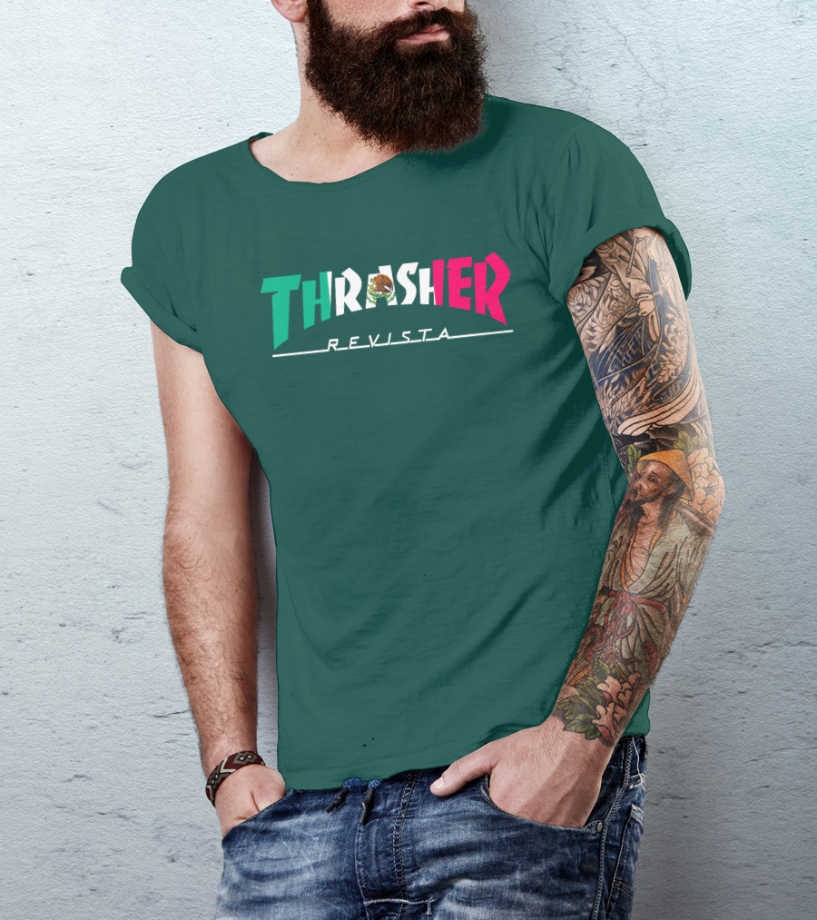 Thrasher Revista Mexican Flag Colors T-Shirt
