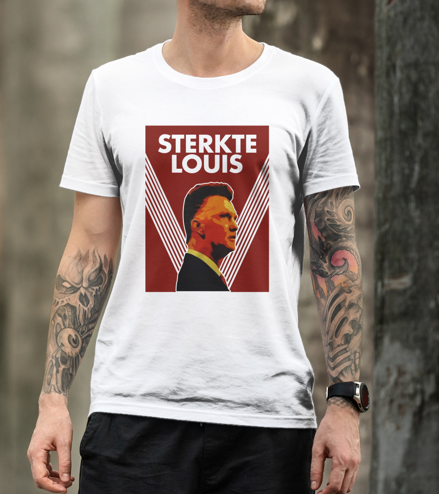 Sterkte Louis Iconic Support Poster Style With Red And White Lines T-Shirt