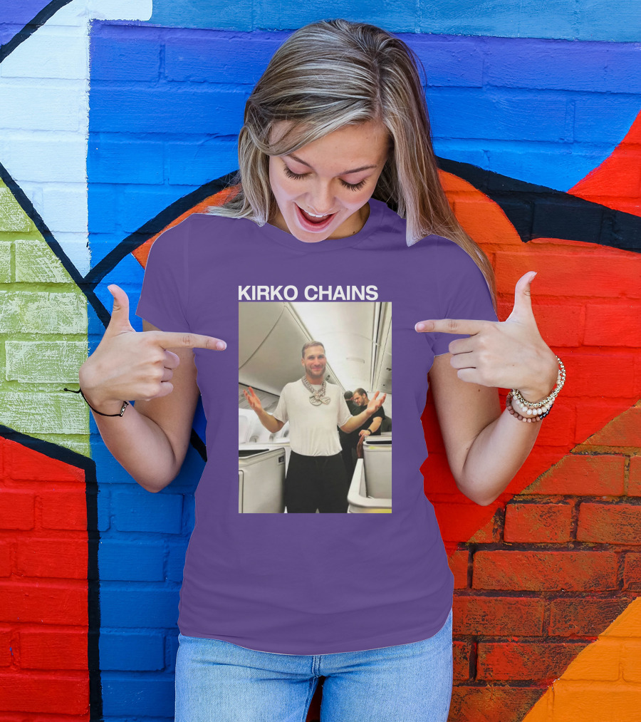 Kirko Chains Airplane Pose With Necklace T-Shirt