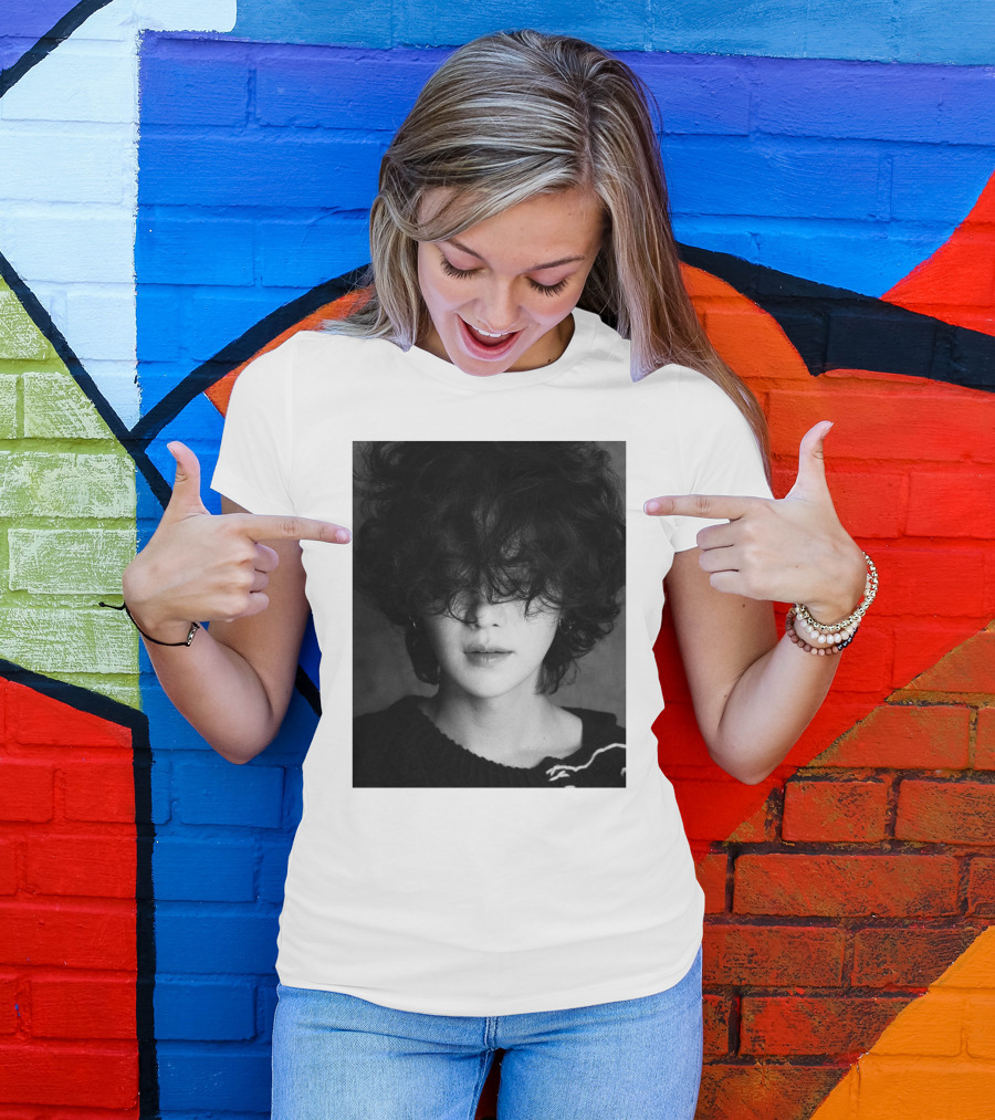 Suga Min Yoongi's Face Black And White Curly Hair T-Shirt