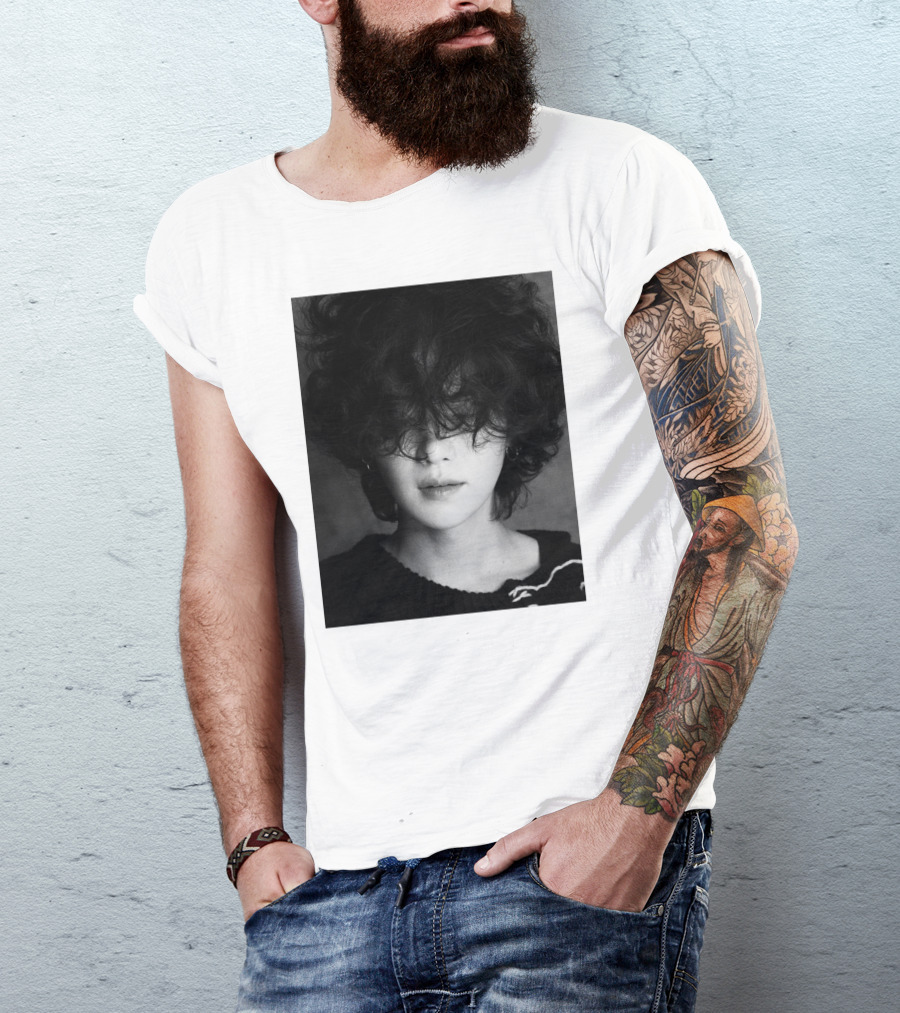 Suga Min Yoongi's Face Black And White Curly Hair T-Shirt