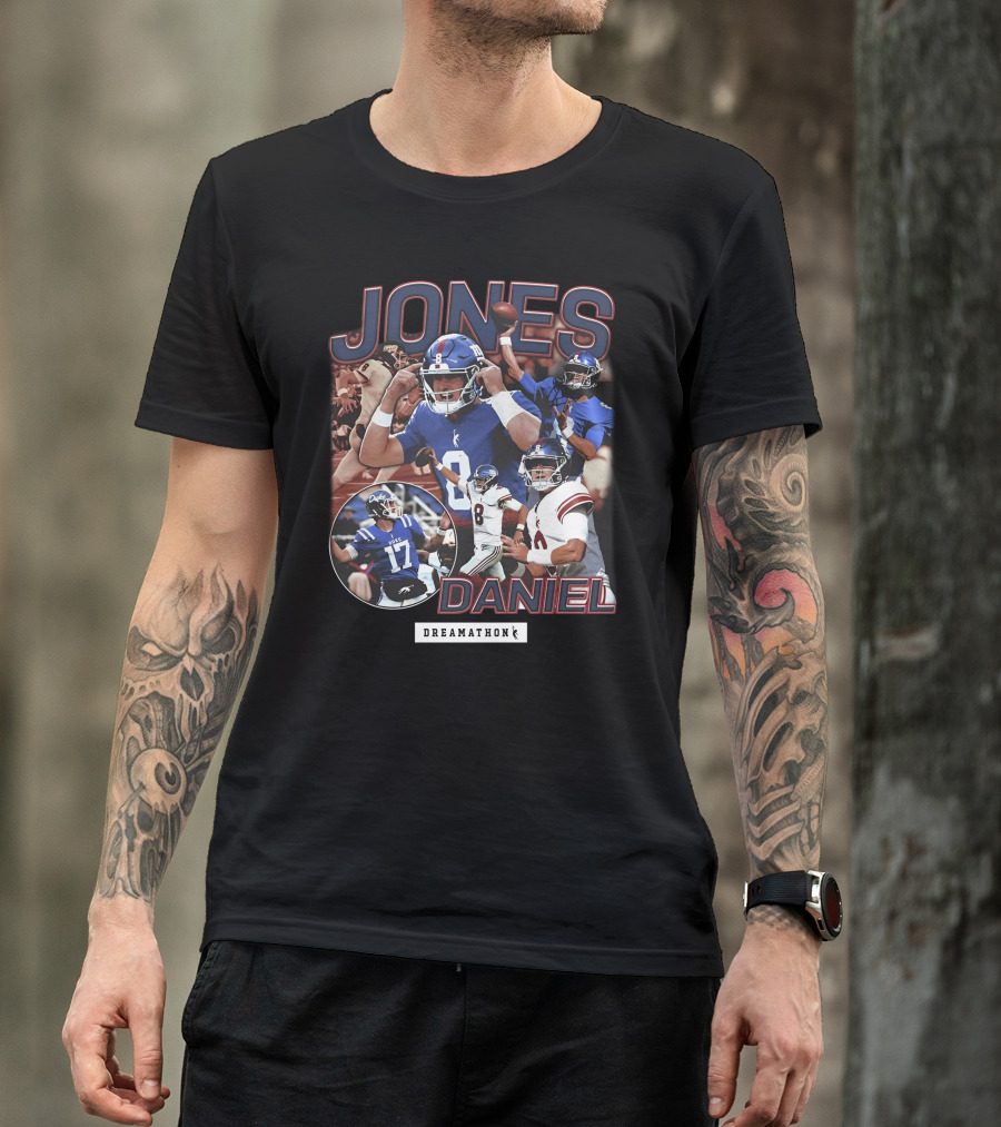 Jones Daniel Dreamathon Football Giants Quarterback Athlete T-Shirt