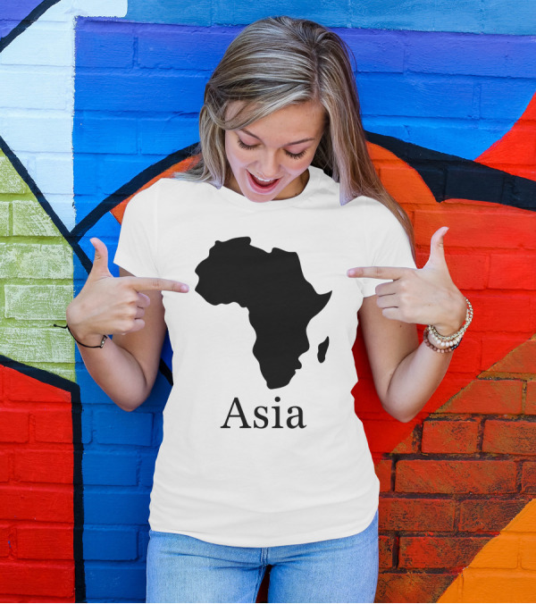 Asia Africa Map Optical Illusion T-Shirt