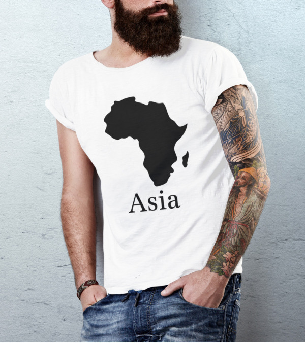 Asia Africa Map Optical Illusion T-Shirt