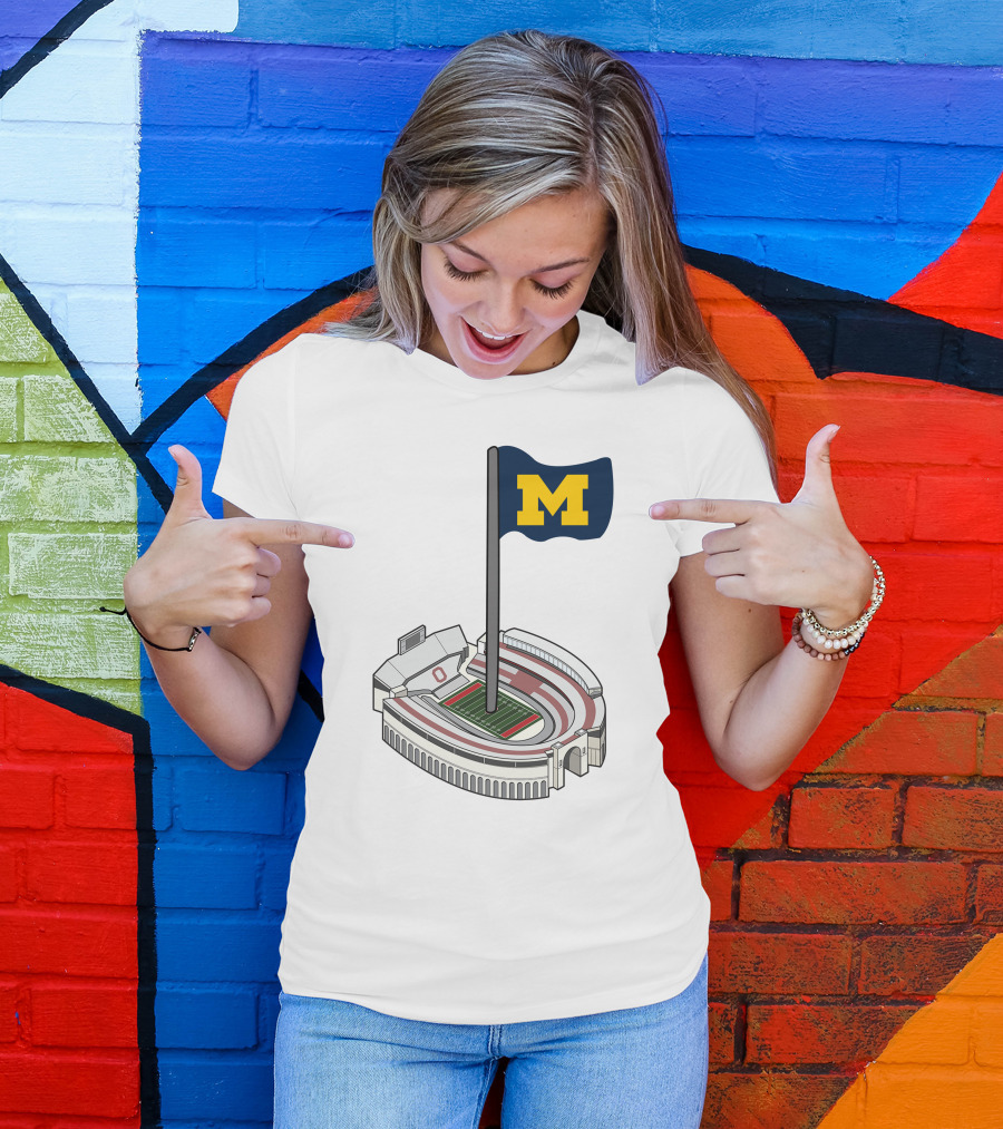 Britt Brianzivino Michigan Ohio Stadium Rivalry Flag T-Shirt