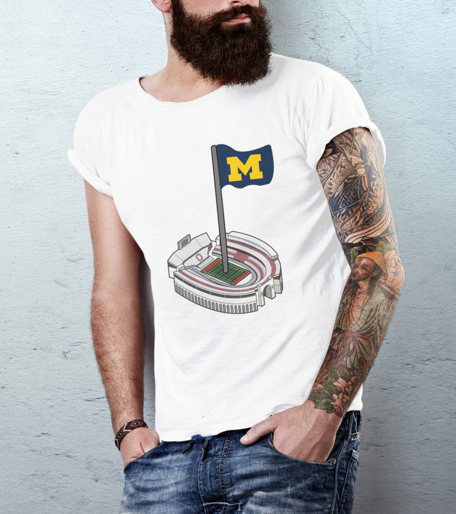 Britt Brianzivino Michigan Ohio Stadium Rivalry Flag T-Shirt