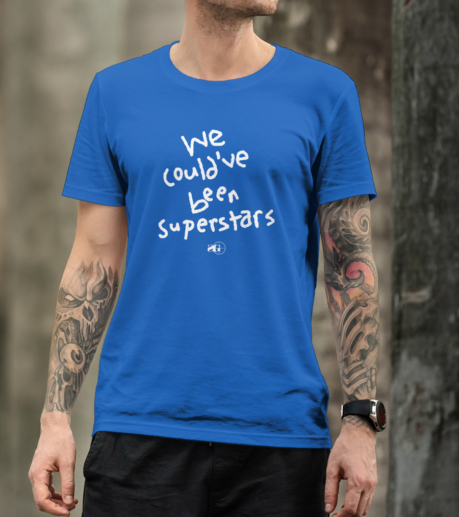 We Could've Been Superstars AG Blue Text T-Shirt