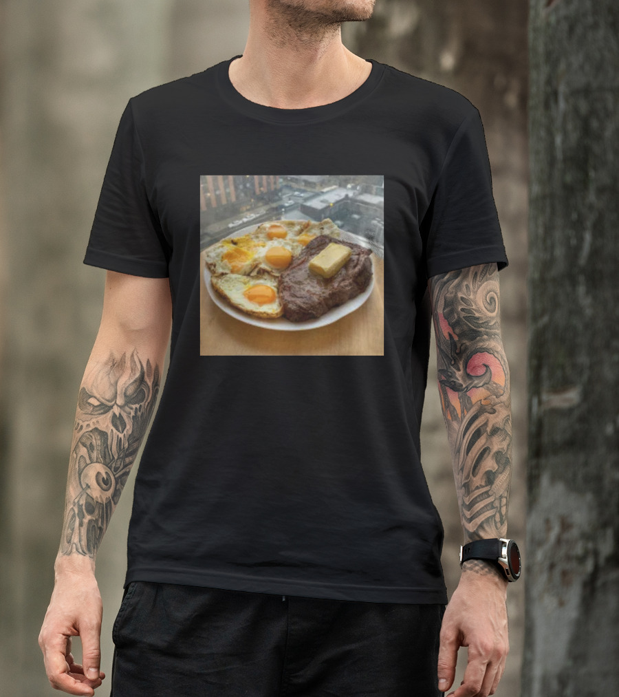 Steak And Eggs With Butter Plate T-Shirt