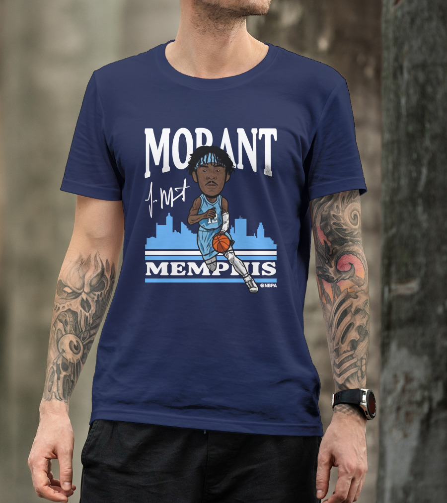 Morant Memphis Basketball Skyline NBPA T-Shirt