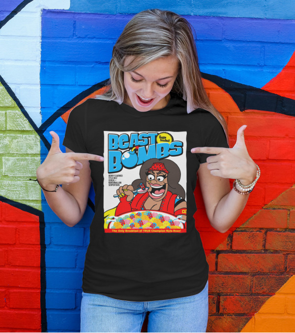 BEAST BOMBS Sugar Frosted Berry Flavored Title Belt Cereal With Marshmallow Serpenticos The Only Breakfast Of True Champion Nyla Rose T-Shirt