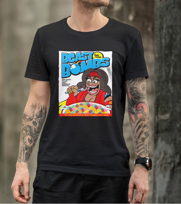BEAST BOMBS Sugar Frosted Berry Flavored Title Belt Cereal With Marshmallow Serpenticos The Only Breakfast Of True Champion Nyla Rose T-Shirt