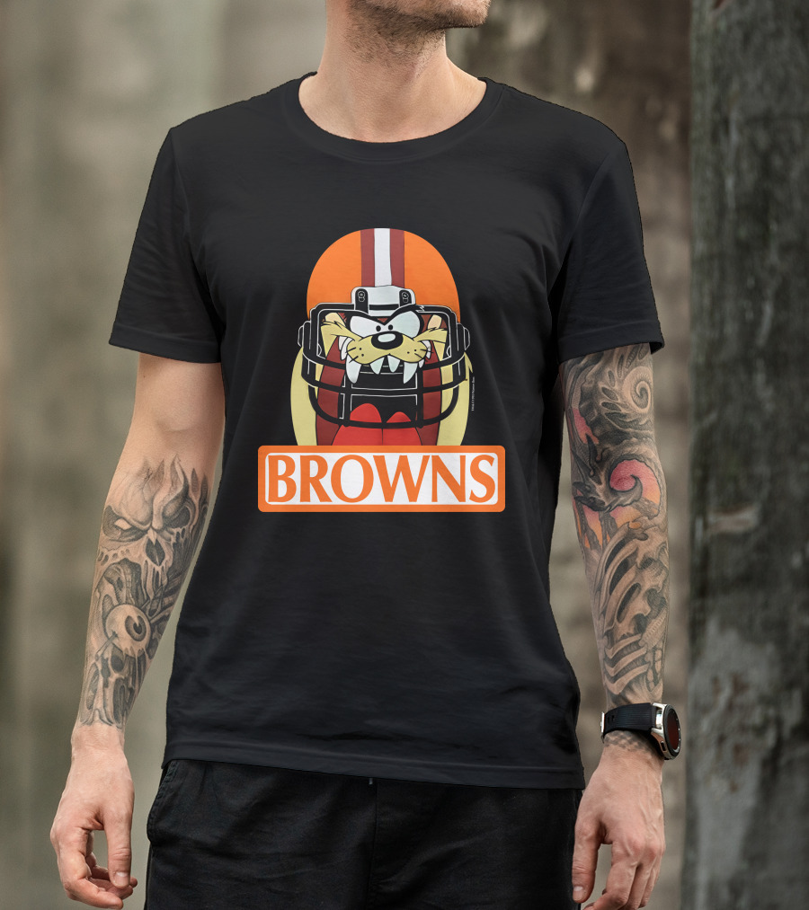 Cleveland Browns Tazmanian Devil Browns Football Helmet T-Shirt