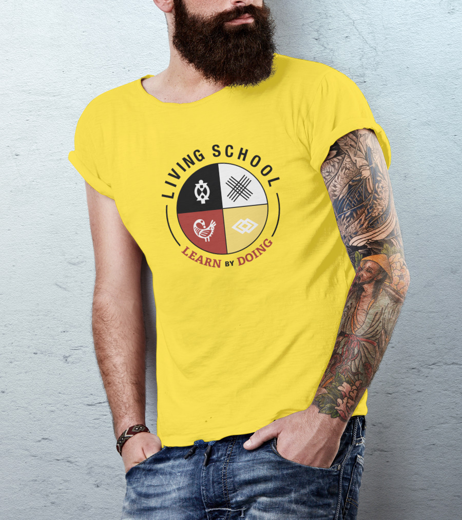 Living School Learn By Doing Emblem With Quadrant Symbols T-Shirt