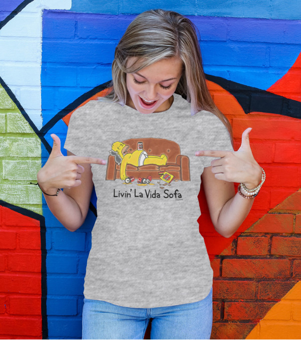 Livin La Vida Sofa Lazy Relaxation Snacks Couch Day T-Shirt