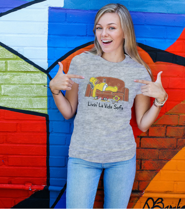 Livin La Vida Sofa Lazy Relaxation Snacks Couch Day T-Shirt