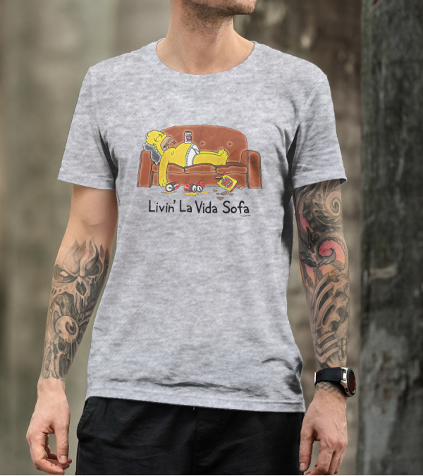 Livin La Vida Sofa Lazy Relaxation Snacks Couch Day T-Shirt