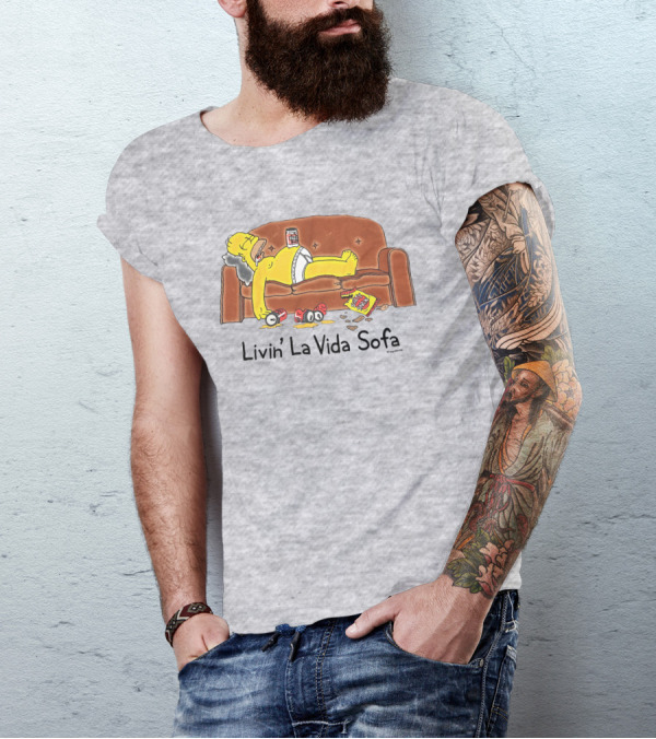 Livin La Vida Sofa Lazy Relaxation Snacks Couch Day T-Shirt