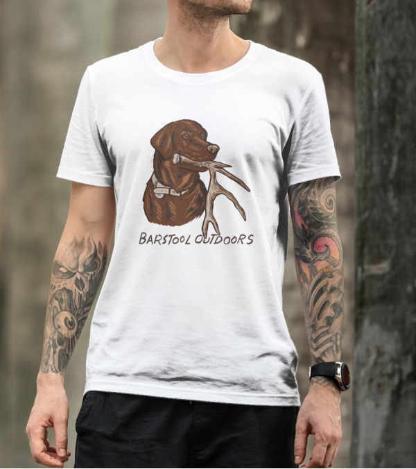Outdoors Shed Hunting Dog With Antler T-Shirt