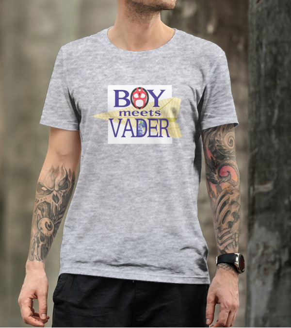 BOY Meets VADER Star Wars Parody Earth Paper Plane T-Shirt