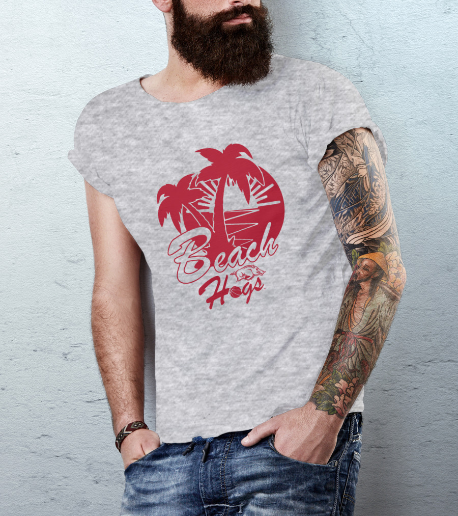 Tampa Bound Beach Hogs Pig Logo Palms And Sunset T-Shirt