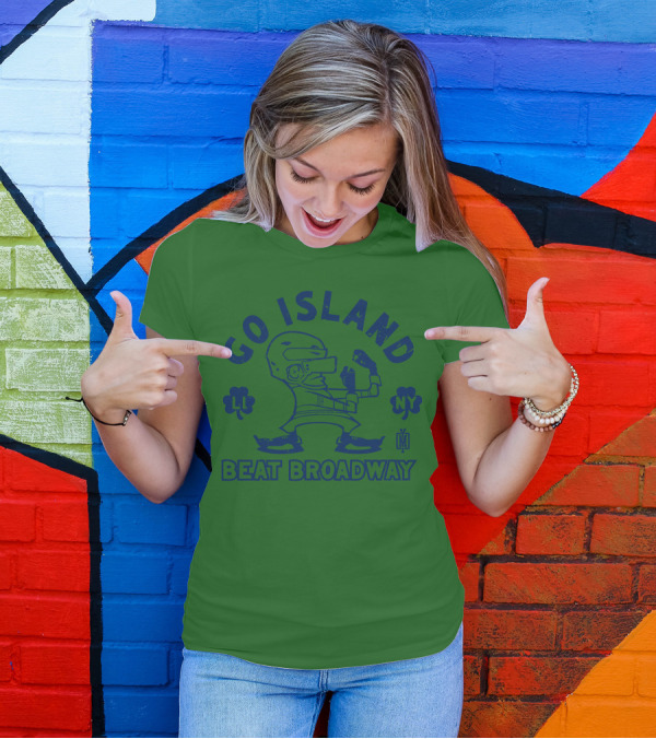 Go Island Beat Broadway NY LI Helmets Yes Men Outfitters T-Shirt