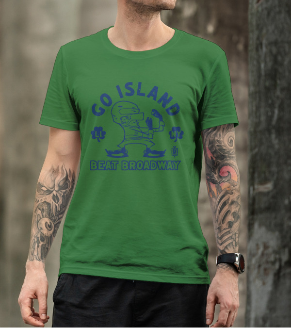 Go Island Beat Broadway NY LI Helmets Yes Men Outfitters T-Shirt