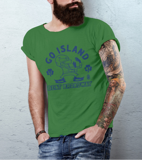 Go Island Beat Broadway NY LI Helmets Yes Men Outfitters T-Shirt