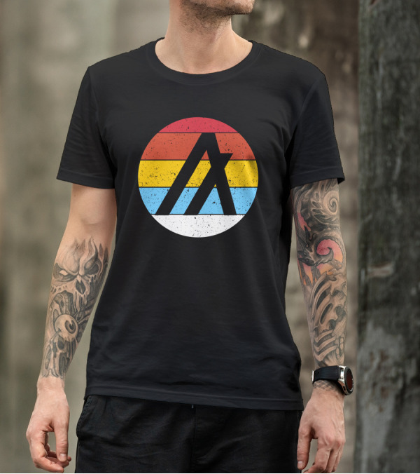 Algorand Crypto Retro Logo Striped Circle T-Shirt