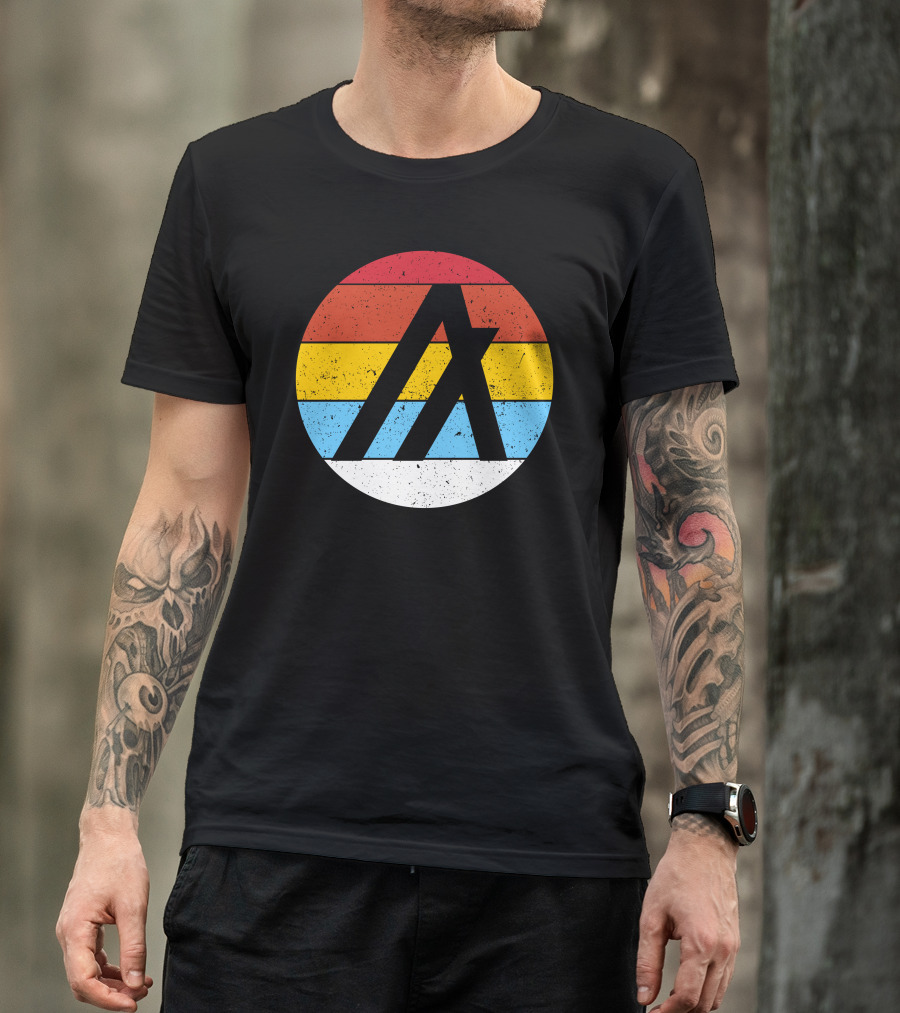 Retro Stripe Circle Logo Vintage Algorand Crypto T-Shirt