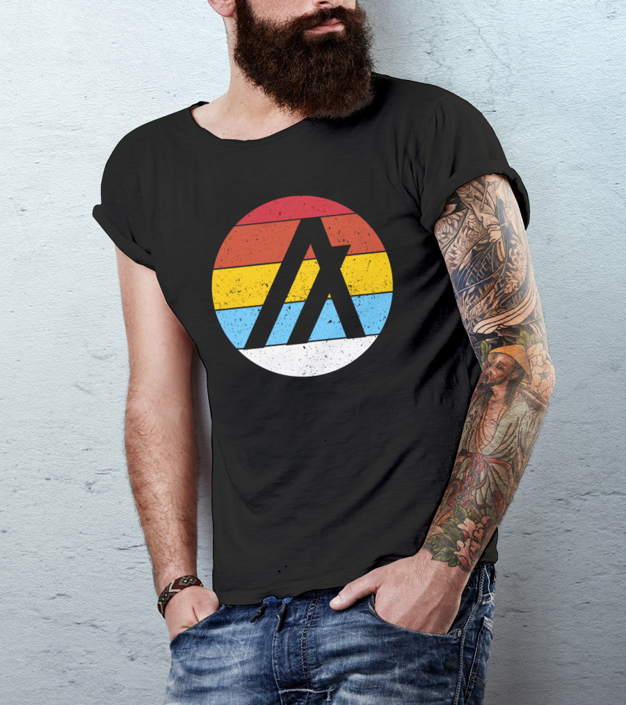 Retro Stripe Circle Logo Vintage Algorand Crypto T-Shirt