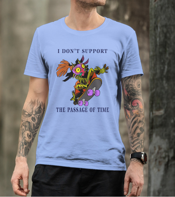 I Don't Support The Passage Of Time Skateboarding Masked Character T-Shirt